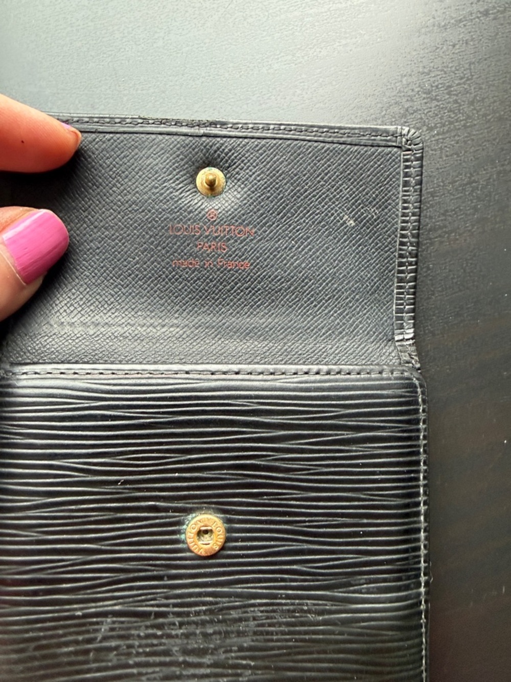 Louis Vuitton Black Epi Leather Compact Wallet - Picture 12 of 12